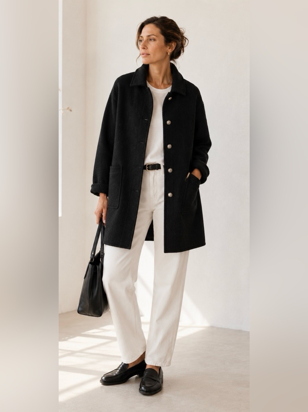 100% Wool Boiled Wool Jacket | Quiet Luxury Old Money Dark Academia - Picture 2 of 11